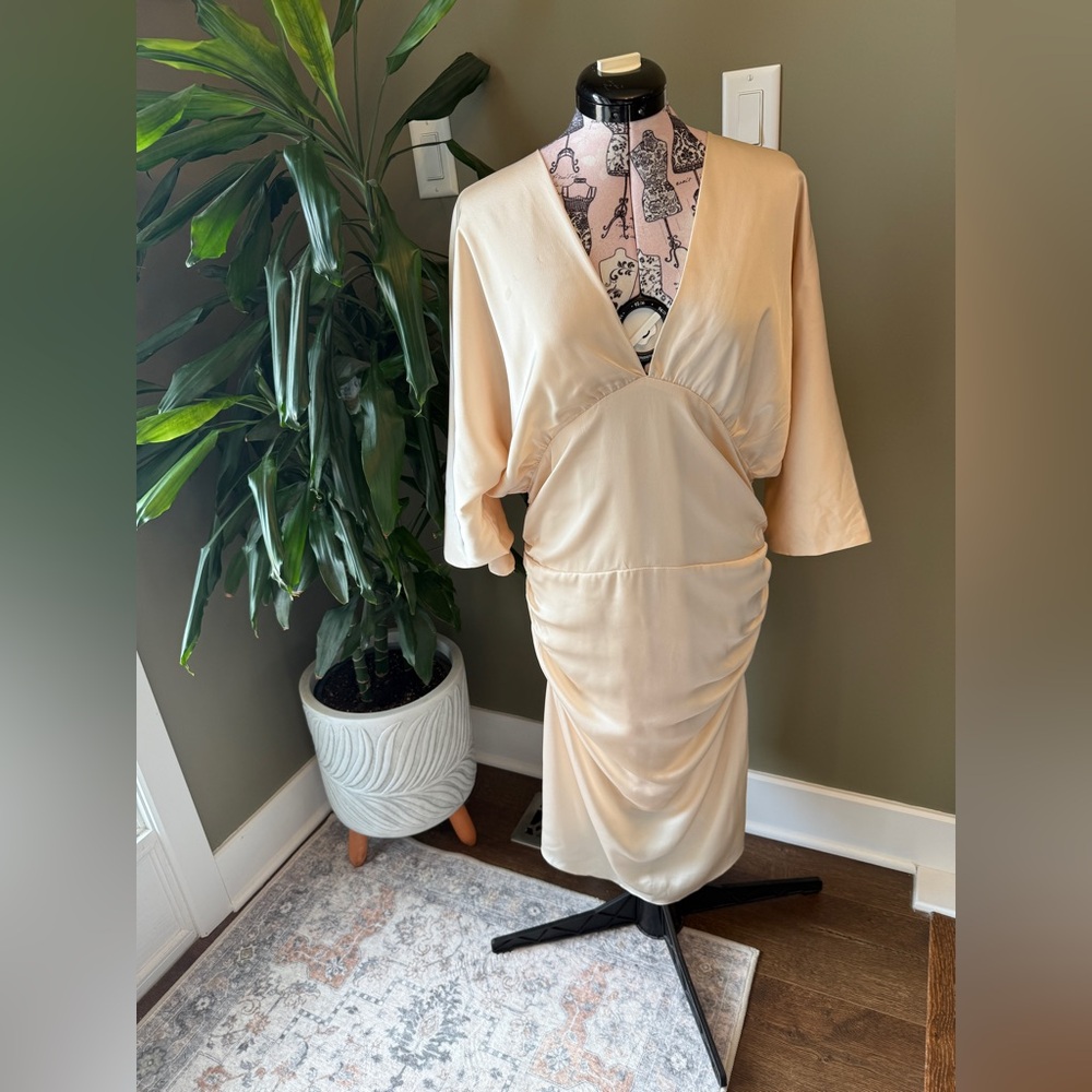 LPA Golden Shiny Mini Dress Size Extra Large